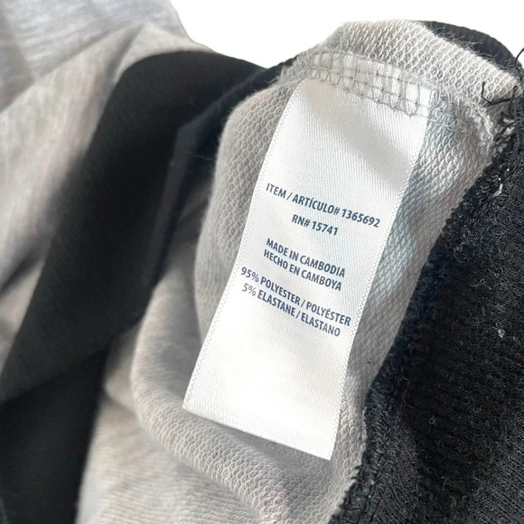 Splendid Heathered Star Pattern Ringer Crewneck in Grey/Black Size M - Picture 10 of 12